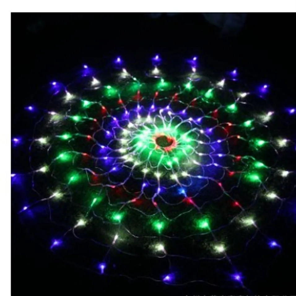 Nouveauté limitée bleu fée lumières décoration de mariage 110 v-240 v ampoule LED araignée Net décorer lumière 120 mariage noël noël 2912