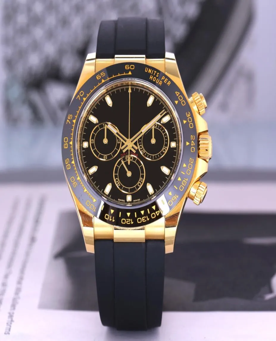Мужские часы Rolx Высокое качество 2813 спортивные автоматические механические 18-каратное желтое золото 116518 черный керамический безель 40 мм b1727922 X9I0U