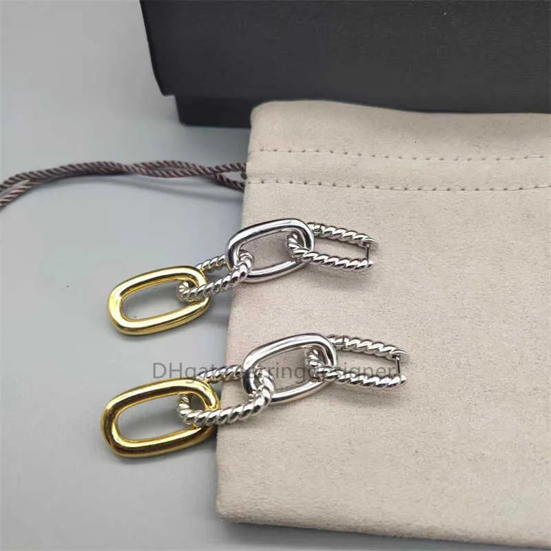 Earrings earrings designer Color jewelry bijoux Double woman fashion earring Jewelry Twisted luxury Four Ring Buckle Chain Dy High Quality Accessories