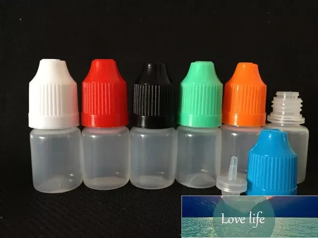 Bouteilles de gouttes de mode 3 ml 5 ml 10ml 15 ml 20ml 30ml 50 ml bouteille d'aiguille en plastique en plastique vide avec capuchon à l'épreuve des enfants