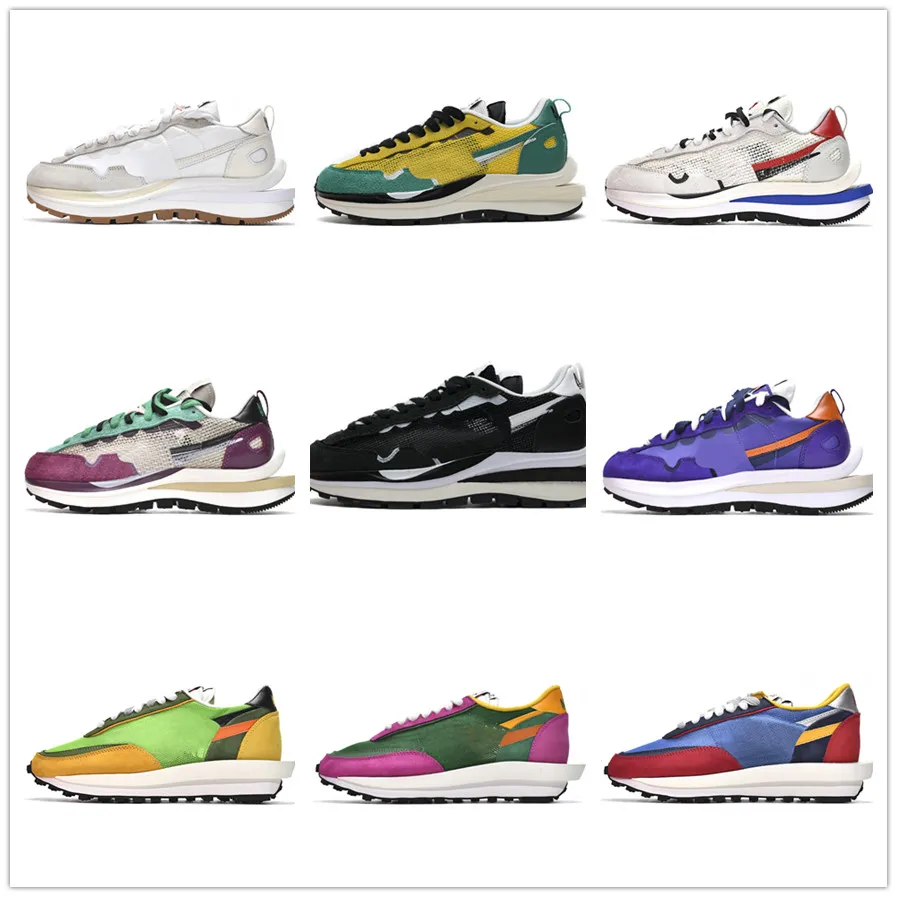 Hommes Femmes Vaporwaffle Waffle Chaussures Noir Blanc Nylon Royal Fuchsia Villain Rouge Tour Jaune Pale Ivoire LDWaffle Baskets