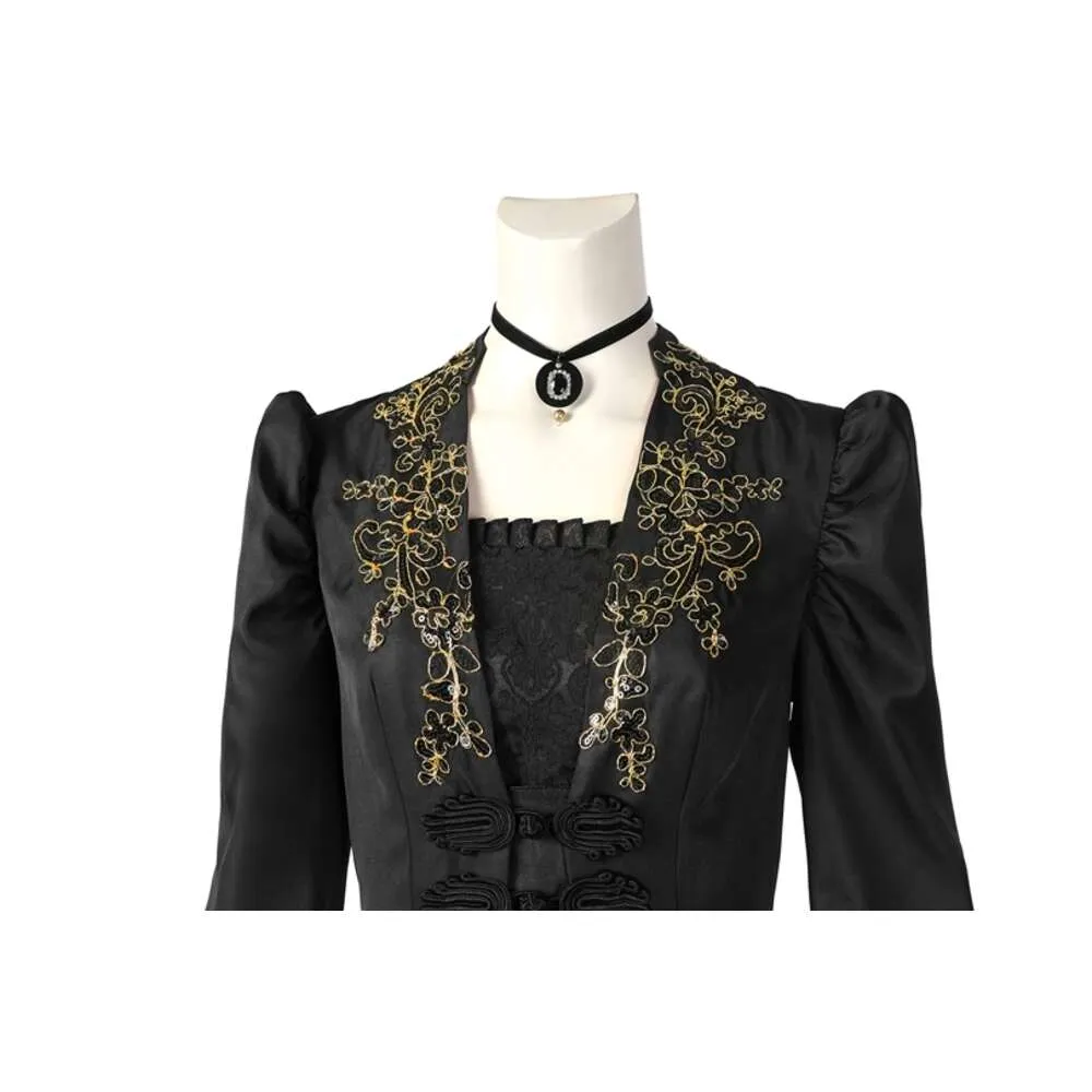 yennefer black dress The Witcher Party Black Long Dress Yennefer Outfit Cosplay Costume –  TrendsinCosplay