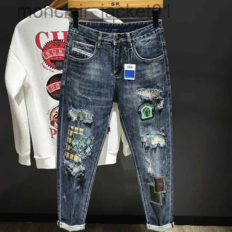 Men's Black Jeans Elastic Slim Ripped Pants Men's Summer Thin Jeans - China  Jeans and Denim Pants price | Made-in-China.com
