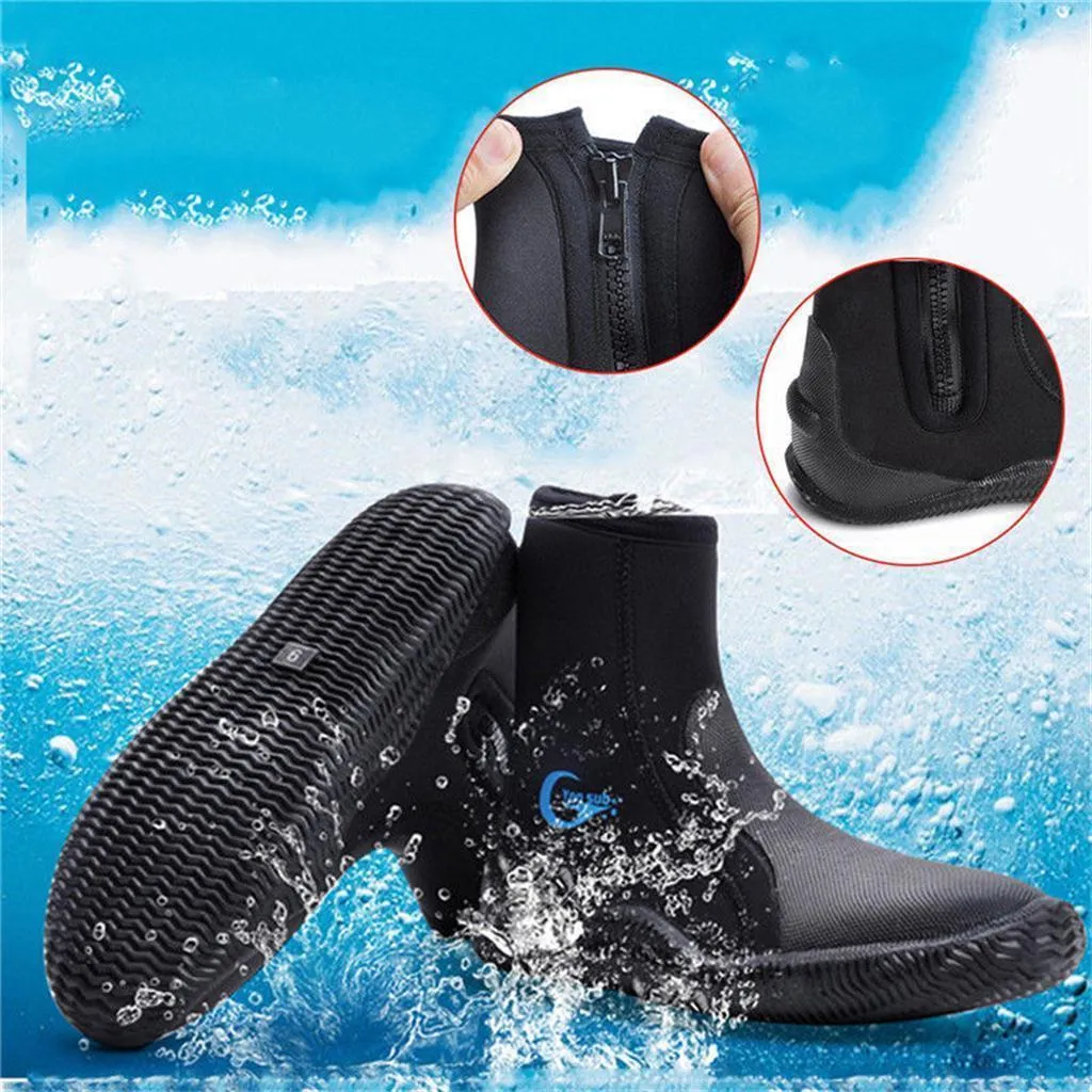 Professional 5mm Neoprene Scuba Diving Boots Surfing Swim Water Sports Canoe Kayak Warm Boots Shoes Wetsuit Boots for Snorkeling