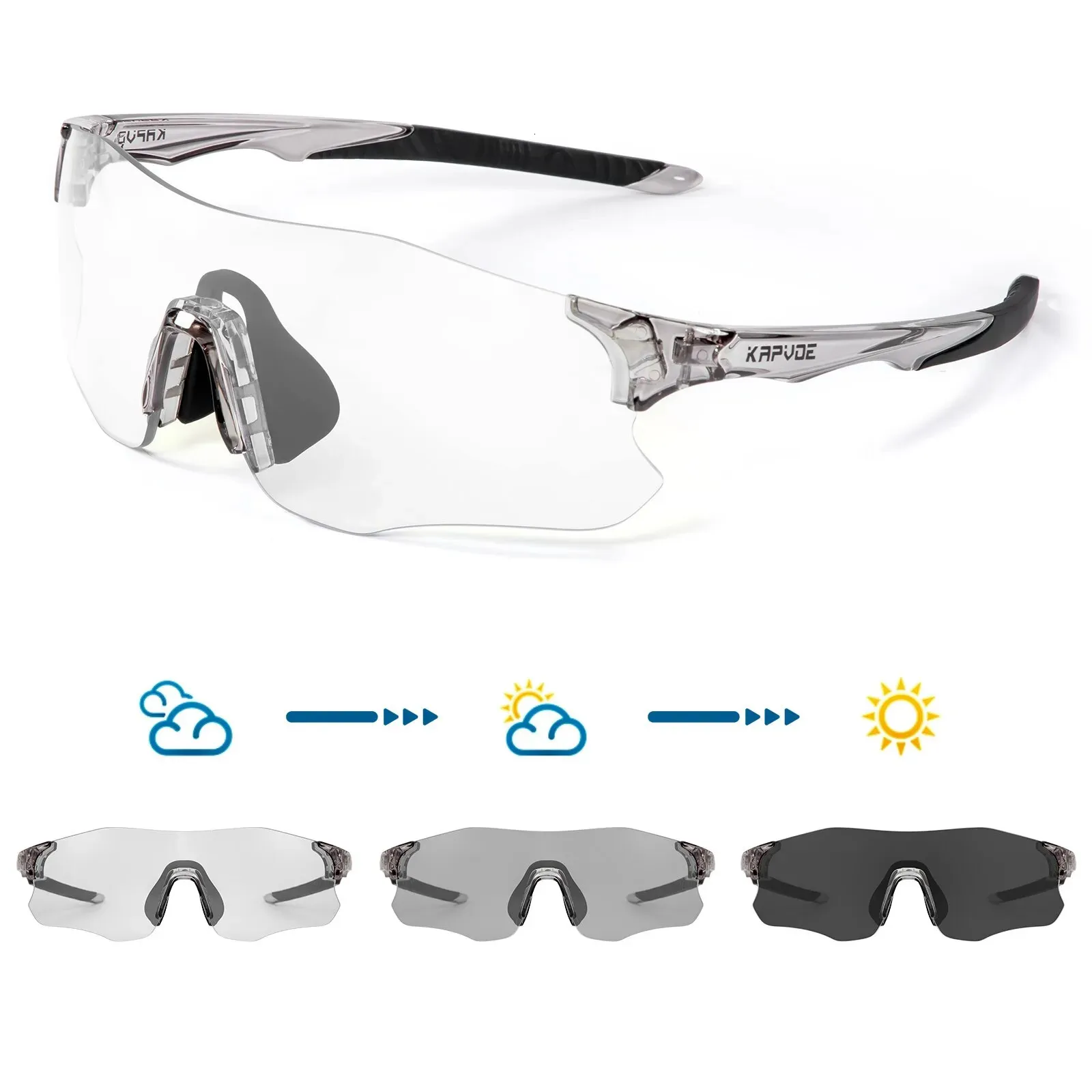 Outdoor Brillen Kapvoe Running Mannen Vrouwen P ochromic Fietsbril Mountainbiken Goggles Fiets Wandelen Zonnebril 231005