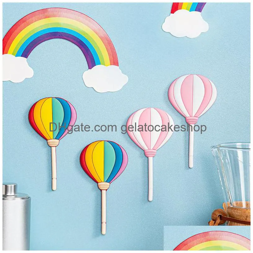 hand ins rainbow wall decor hooks adhesive key pocket fabric clothes rack waterproof bathroom towel rack various colours non-marking adhesive storage