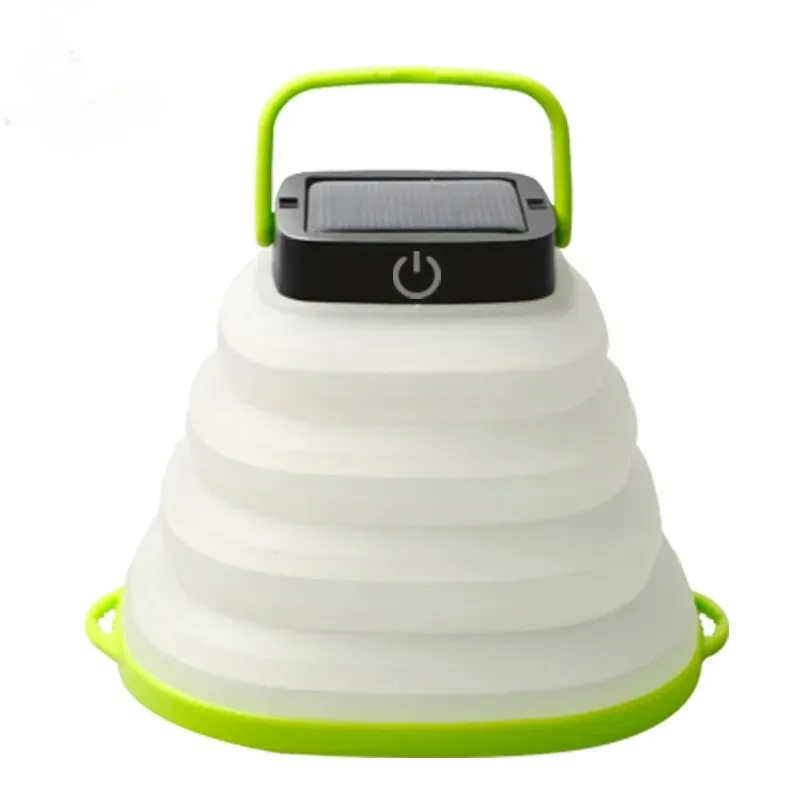 Bärbar hopfällbar solcampingbelysning ABS 500mAh USB -laddningsbar LED -ficklampa Mini Emergency LED Lantern Light för utomhus LL