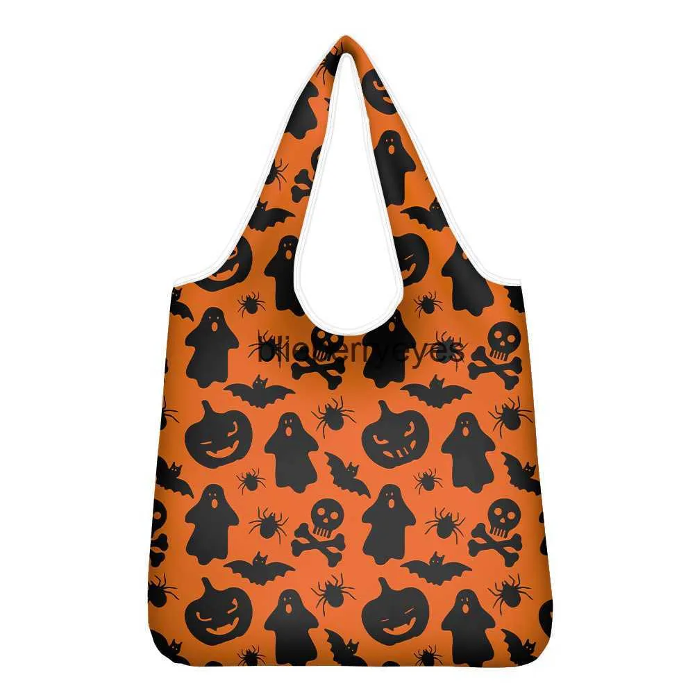 Totes halloween bonito saco de compras saco de armazenamento criativo abóbora animal grande capacidade bolsa05blieberryeyes