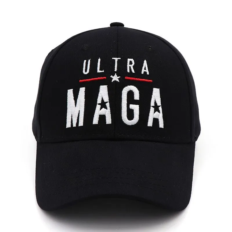 Trump Fans Embroidery Hats Black Red Ultra Maga Baseball Cap For Men and Women