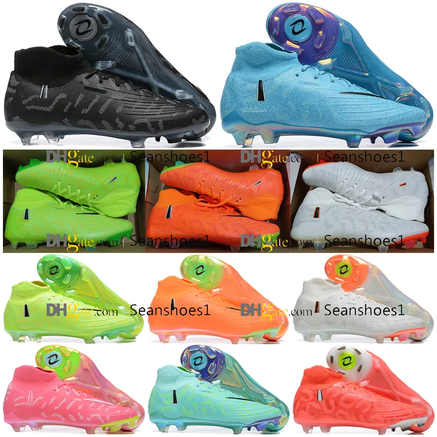 Sac cadeau Bottes de football de qualité Phantoms Luna Elite FG Chaussettes hautes en tricot Crampons de football Enfants Femmes Hommes Cuir souple Chaussures de football d'entraînement confortables