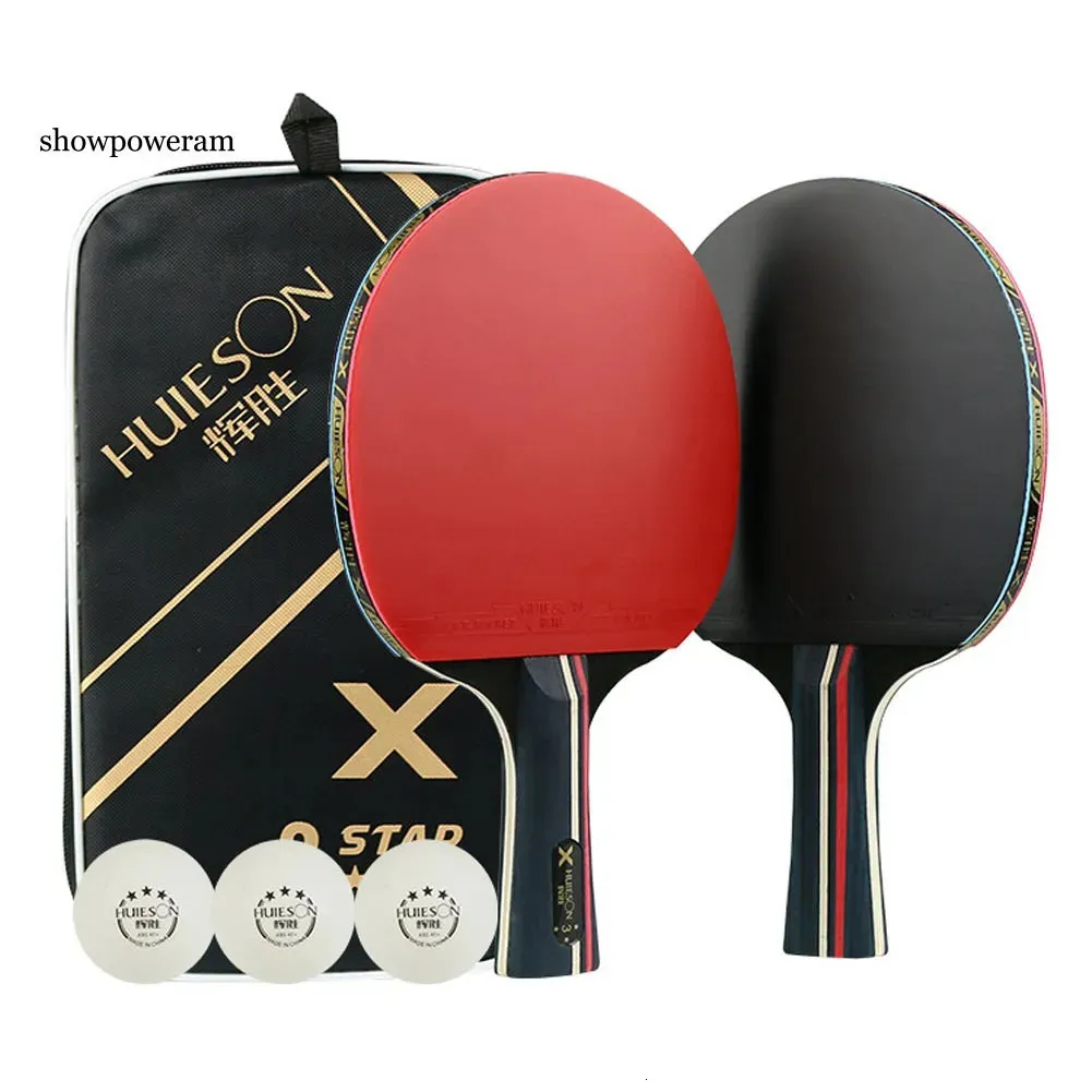 Table Tennis Raquets sp 2pcs pingpongprofessional初心者231006用の木製ラケットセット