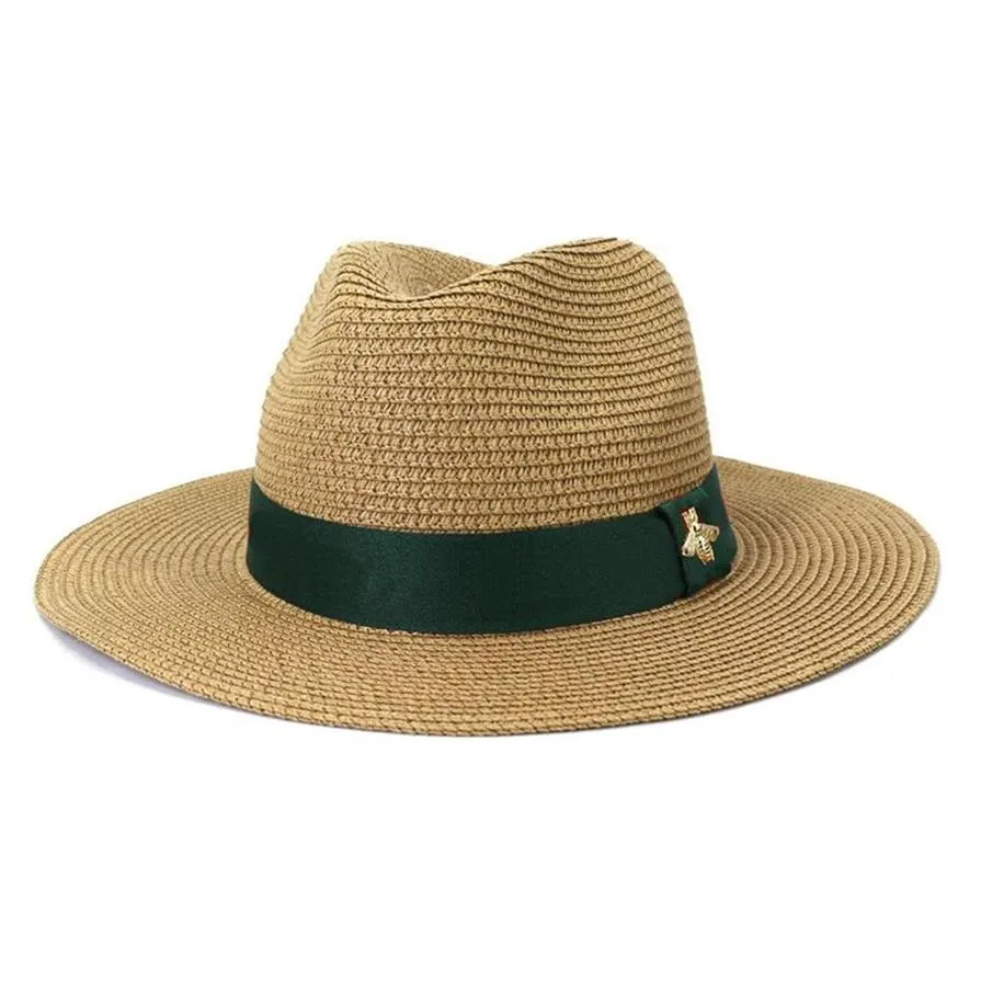 Fashion Straw Hats Projektant Panama Hat For Men Women Solid Kolor Jazz Caps Top Caps Wysoka jakość rybaków Hat278c