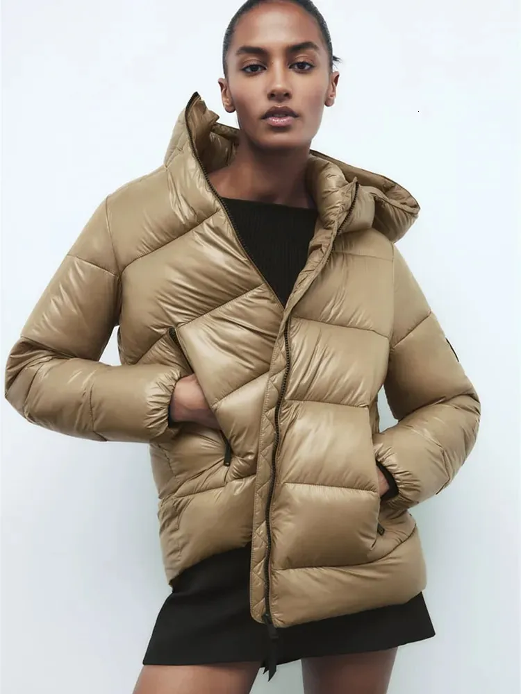 Pelliccia sintetica da donna Materiale isolante termico Freddo Inverno 30 Parka Giacca ispessita Piumino resistente all'acqua con cappuccio 231005