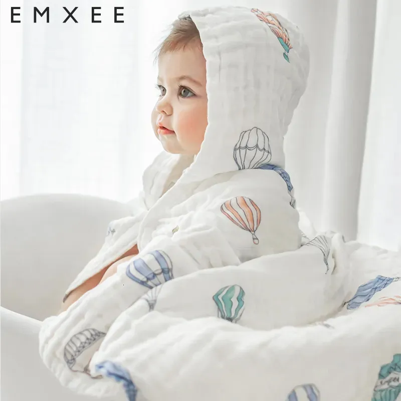 Handelsrockar Emxee Baby Gaze Bath Handduk Super Soft Cotton Gaze Handduk Absorberande Spädbarn Handduk Non Hooded Born Handduk Lämplig för Baby 231006