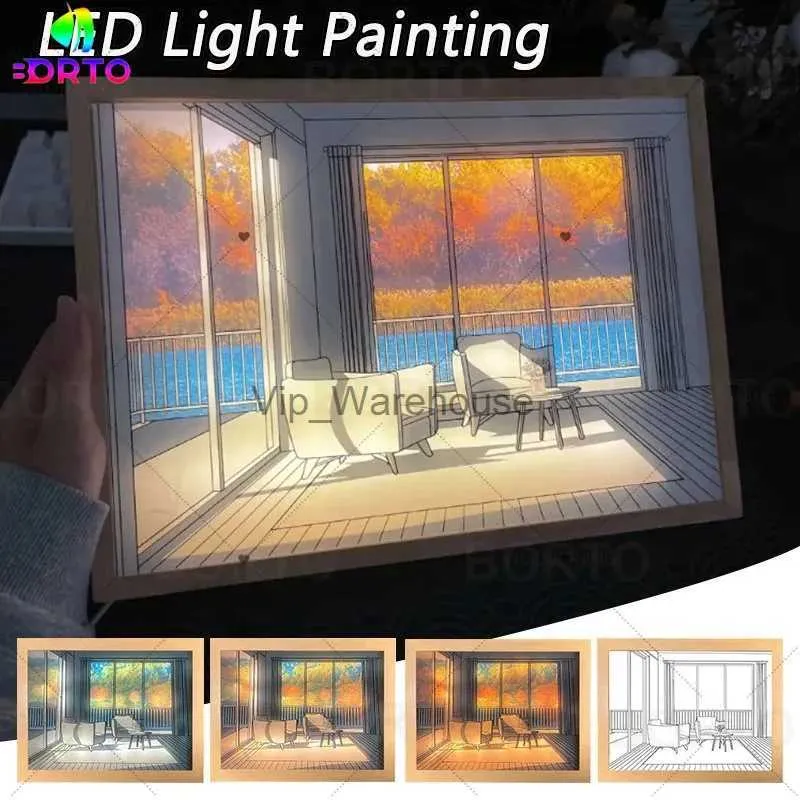 Lampade da tavolo INS LED Luce decorativa Pittura Comodino Immagine Giappone Anime Stile Creativo moderno Simulare il sole Disegno Luce notturna Regalo YQ231009