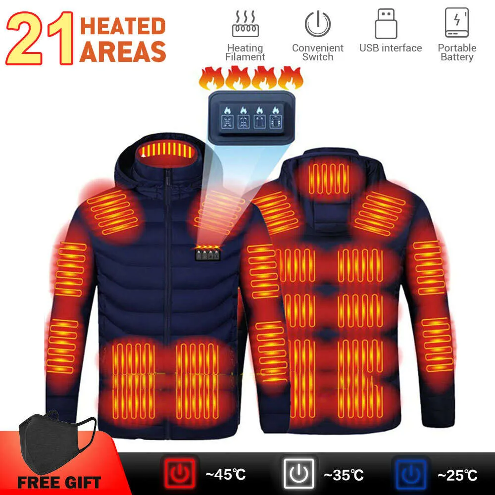 Areas Heated Jacket Usb Men S Heating Women Warm Vest Vests Winter Coat Hunting Hiking Camping Autumn S Xl