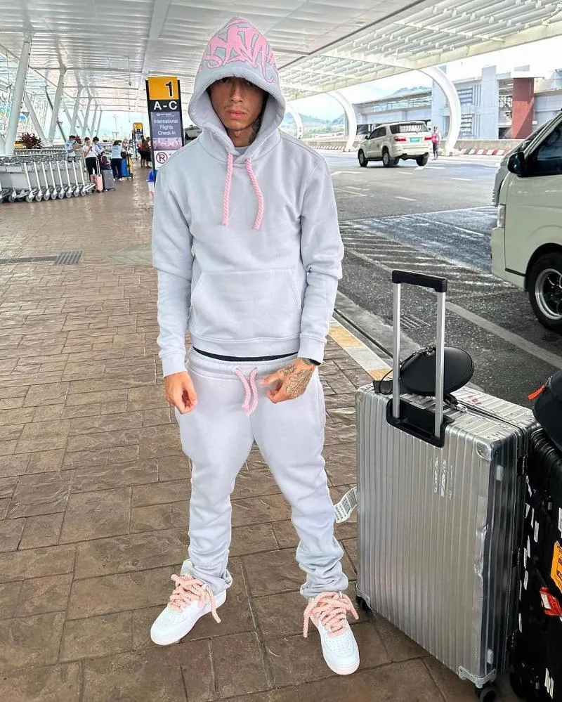 Synaworld Y2k Mens Hip Hop Tracksuit Set With Blue Zip Up Hoodie And  Sweatpants Oversized Loose Sportswear For Streetwear And Hip Hop Letter  Print From Vuictoriousen, $22