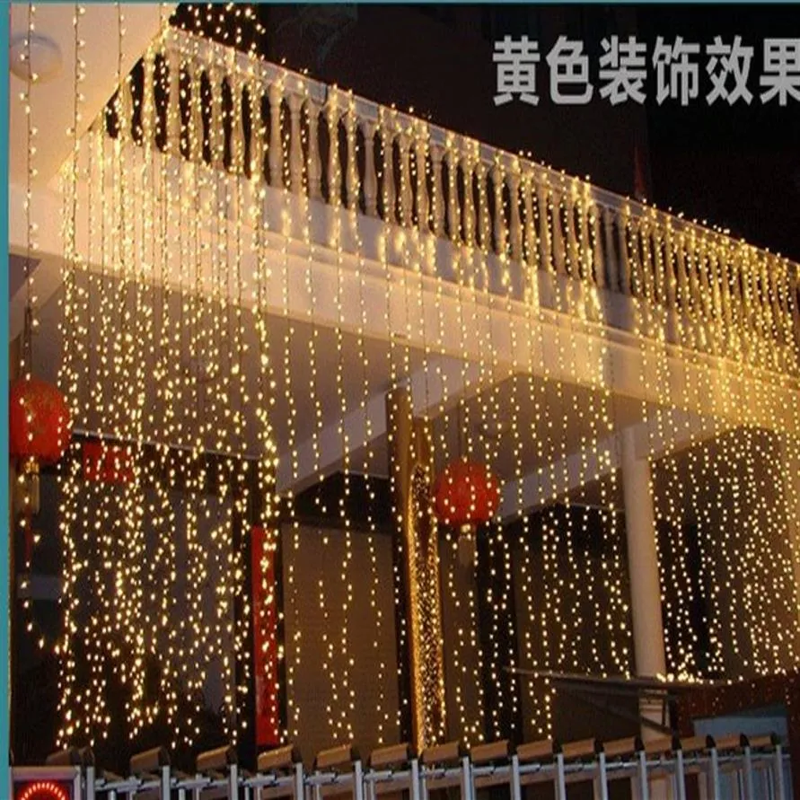 Jul Light Wedding Activity Bakgrund Layout Window Decoration Products 8 4M Water Waterfall 1024LED Holiday Lights Series234Q