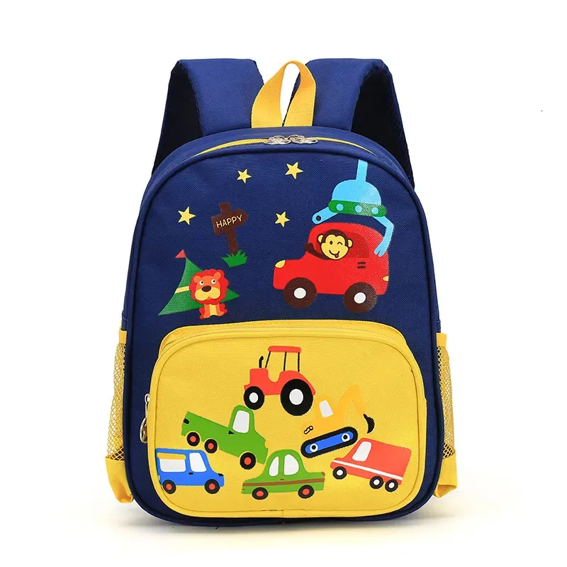 Borse da scuola per bambini Zaino da stampa leggero per ragazzi Car World Borse da scuola per cartoni animati per bambini Borsa impermeabile per ragazze Bookbag Mochila 231006