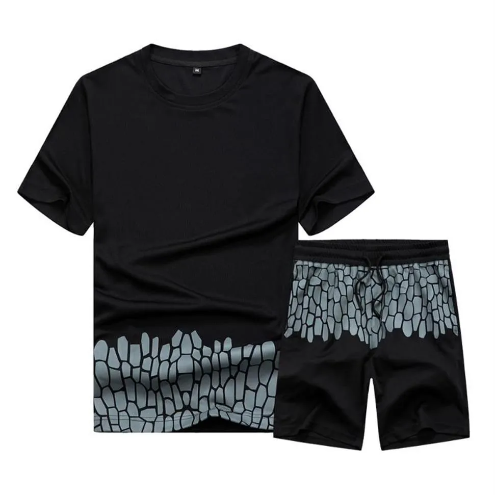 EN's TrackSuit Summer Men 2 pièces Set Pantalon de tee-shirt à manches courtes Running Shorts Sportswear Clothing318n