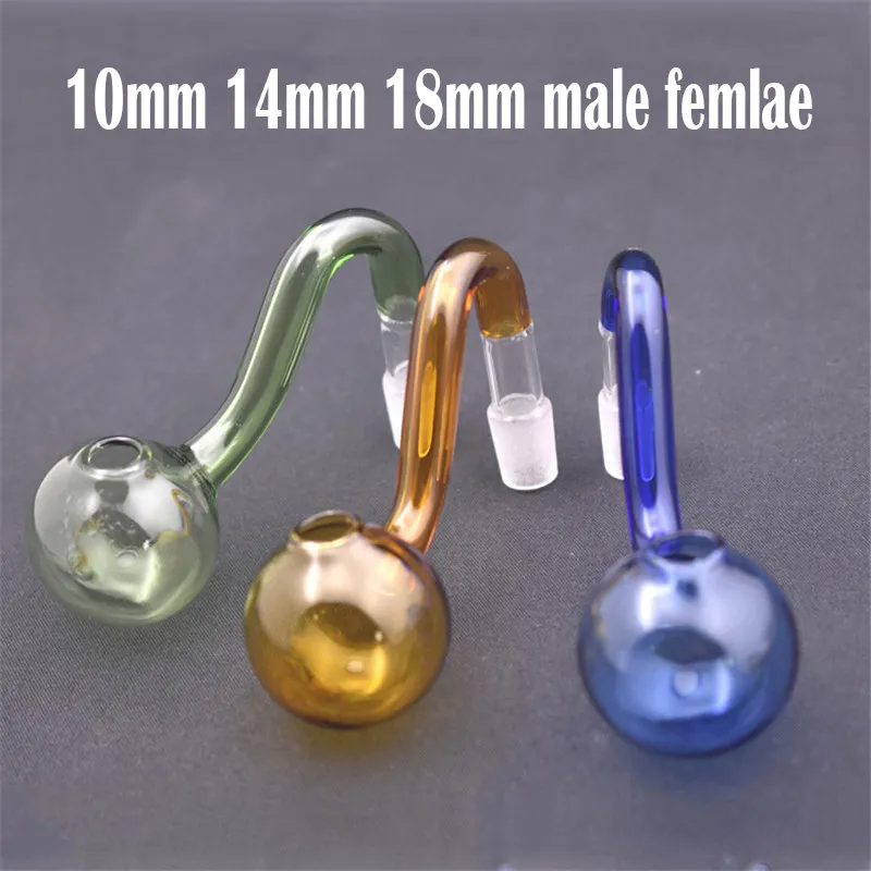 Gebogene gebogene Glasölbrennerpfeife Rauchschüssel Bubbler 10mm 14mm 18mm männlich weiblich 30mm Down Stem Bowls Slide für Shisha Bong Großhandelspreis