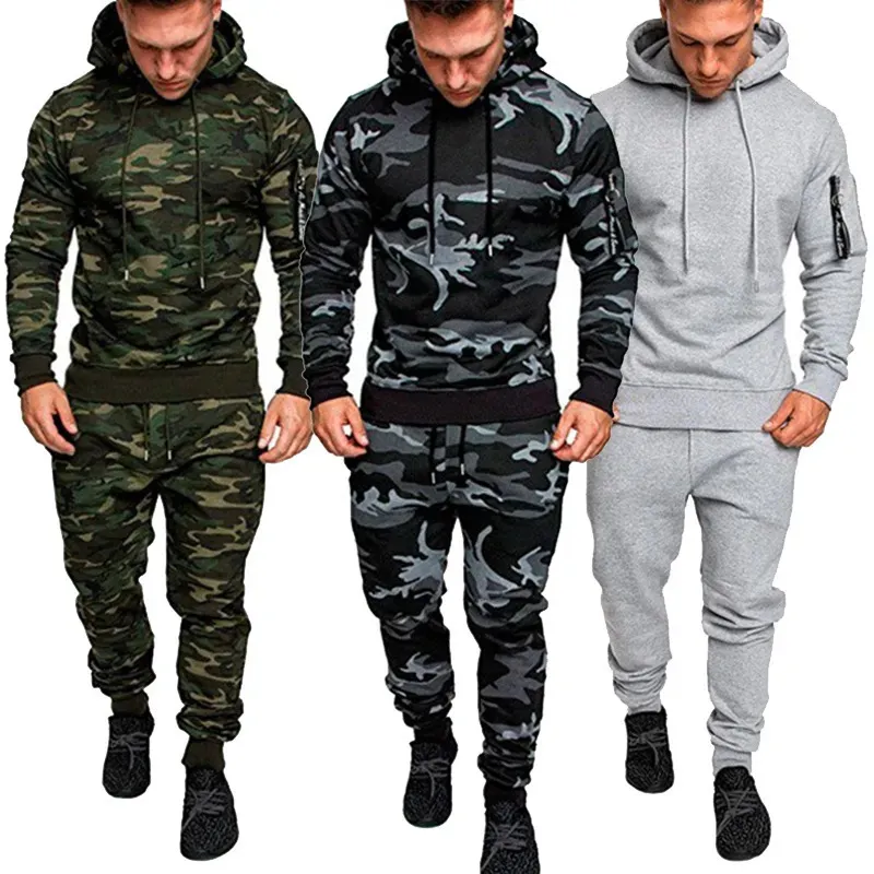 Tute da uomo Tuta da uomo Abbigliamento sportivo Felpa con cappuccio militare Set Camouflage Uomo Autunno Inverno Felpe e pantaloni tattici 2 pezzi Tute sportive 231006