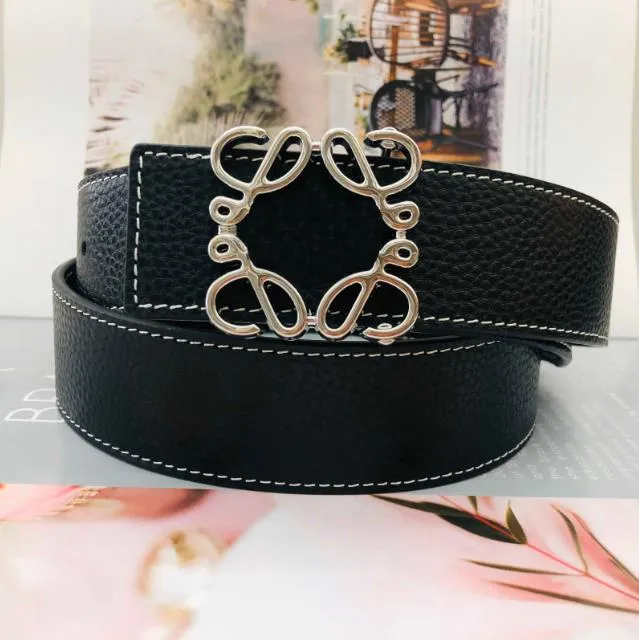 2023 Paulo Yiwei fashion double-sided lychee pattern luxury men's and women's designer belt width 3.8cm gold and silver smooth buckle AAAA