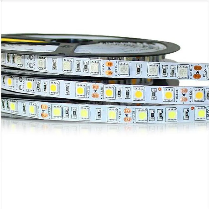 DC12V led strip light SMD 5050 60led M Non-waterproof flexible strips bar lighting indoor decoration home RGB White red blue green252L
