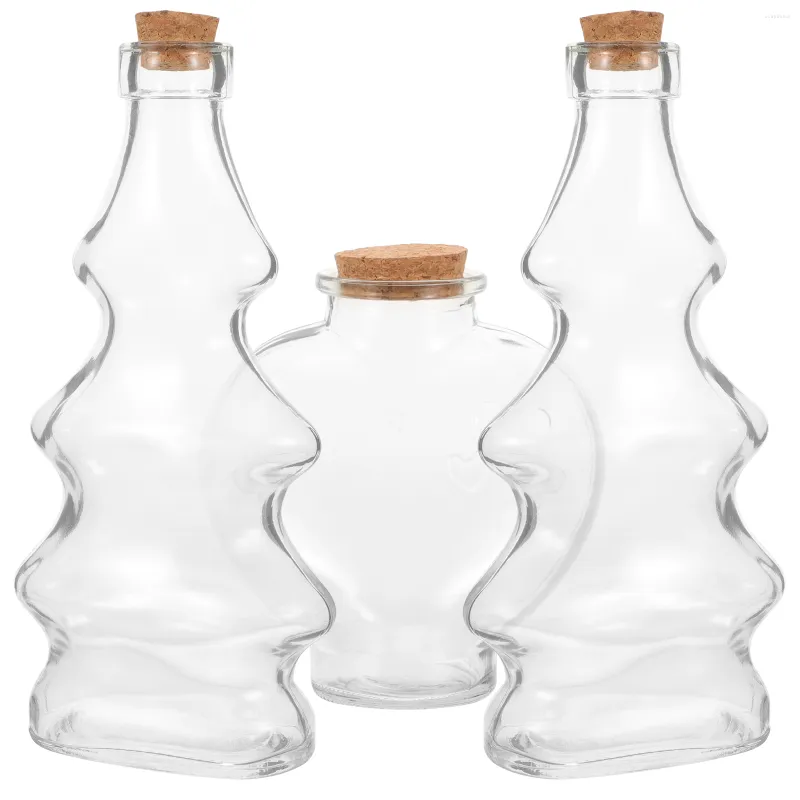収納ボトル3 PCSウェディングデコレーションガラス空の空のコンテナ瓶のボトル折り紙のクラフト装飾願い装飾