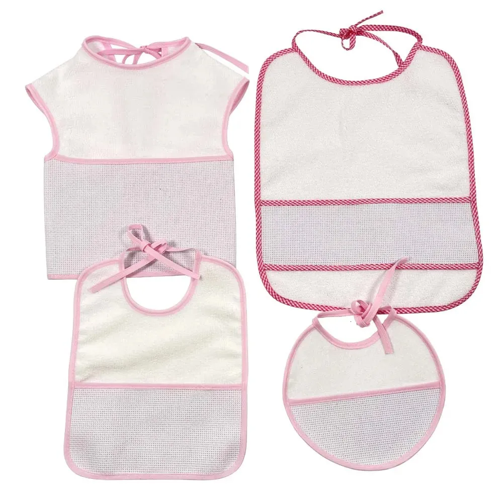 Babadores para arrotar panos ponto cruz babadores infantis toalhas de saliva panos para arrotar bebê à prova d'água bebe meninas diy 4 tamanhos 231006