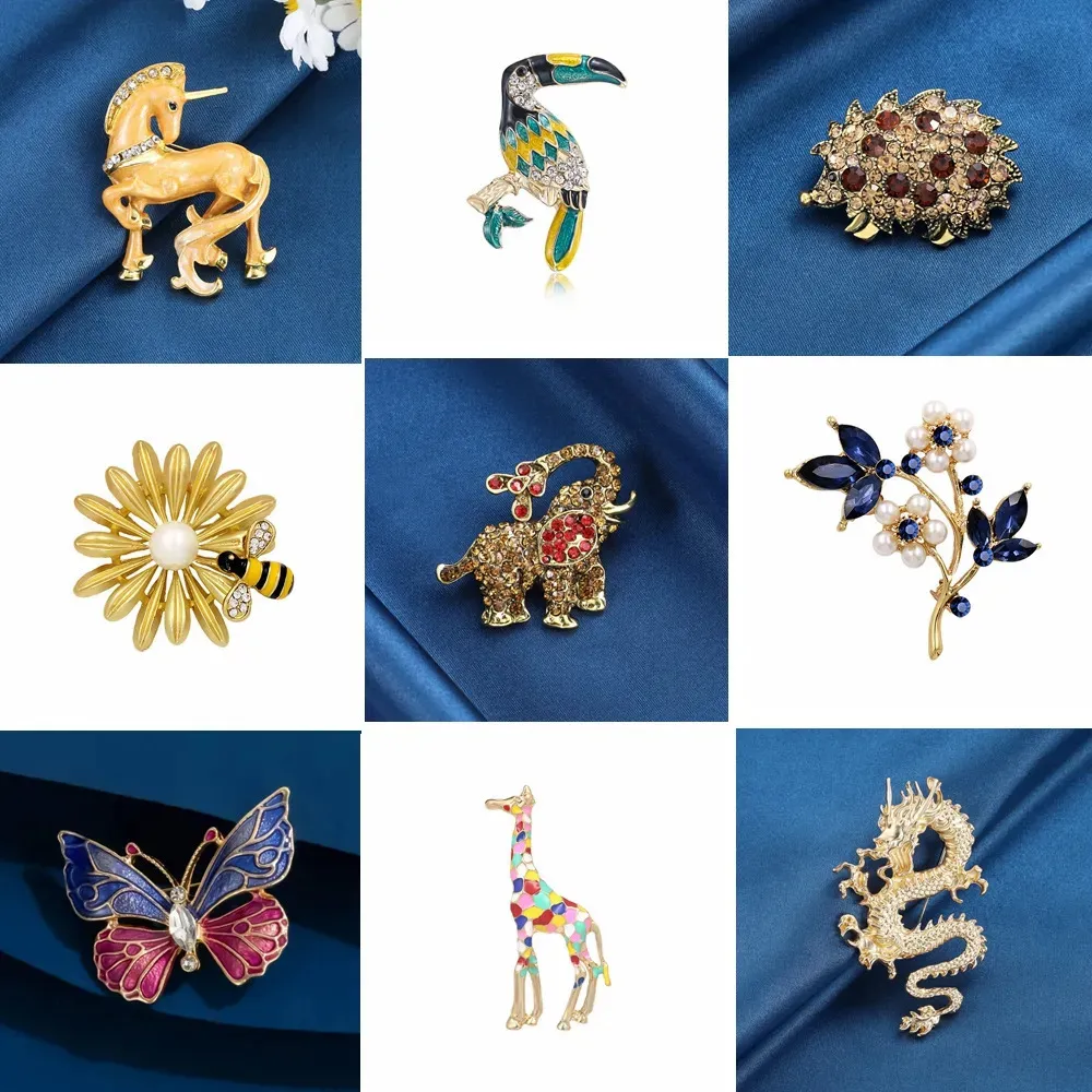 Pins Broches Moda Esmalte Animal Cavalo Pássaro Inseto Borboleta Abelha Flor Broche Para Mulheres Unisex Crachá Roupas Lapela Pin Festa Presentes Diários 231005