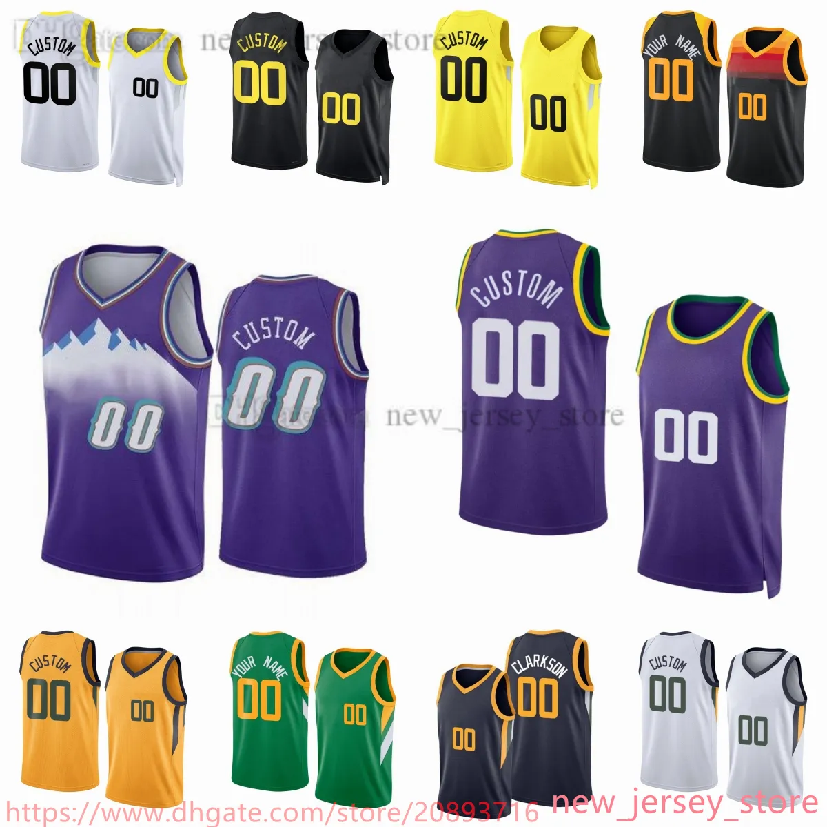 Maillot de basket-ball imprimé personnalisé 2024 New City 23 Lauri Markkanen 24 Walker Kessler 41 Kelly Olynyk 16 Simone Fontecchio 0 Taylor Hendricks 30 Ochai Agbaji Potter