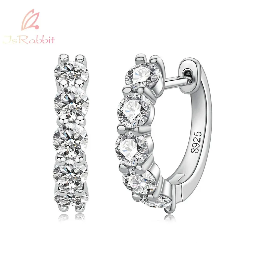 Hoop Huggie IsRabbit 18K Gold Plated Round M Passed Diamond Test Earrings 925 Sterling Silver Luxury Jewelry Drop 231005