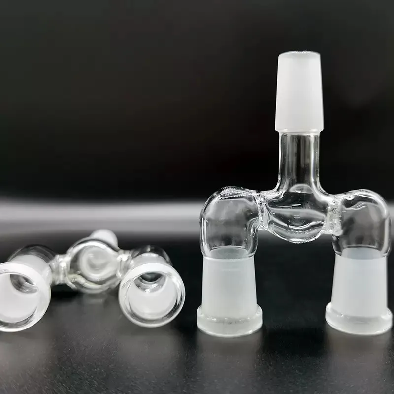 3 Joint sur un adaptateur déroulant pour Bong narguilés un à deux adaptateurs déroulants en verre double bol 14mm 18mm mâle femelle conduite d'eau Bongs fumer