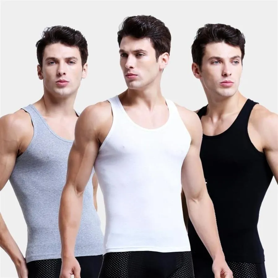 5pcs / lot Sous-vêtements sans couture solides pour hommes Maillots de corps Vêtements de sport pour hommes Gilet de réservoir sans manches Maillot de corps confortable 2020197R