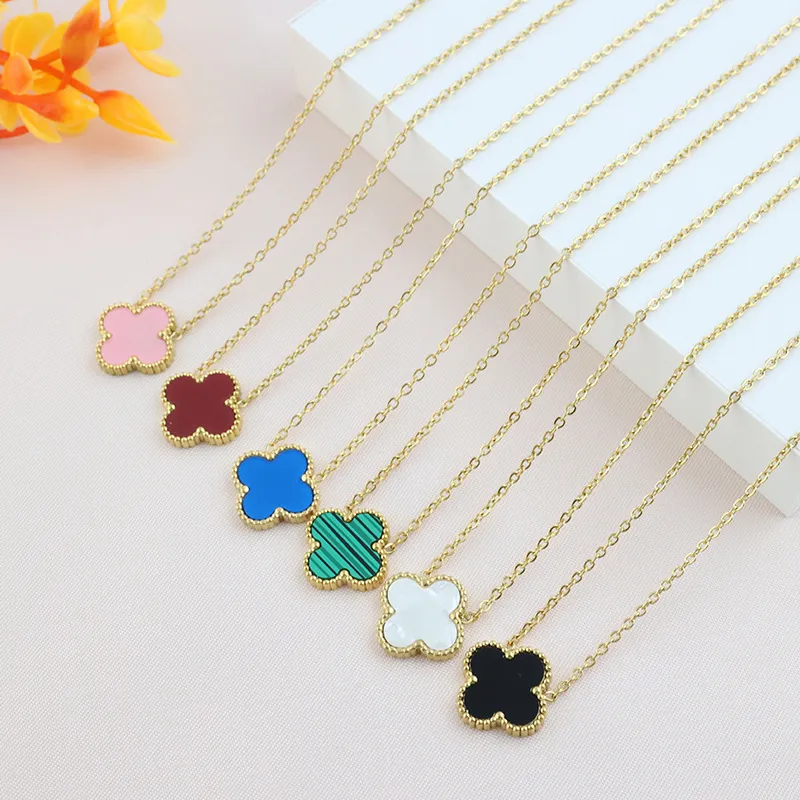 6 Style Brand Pendant Flower Necklace 4/Four Leaf Clover Choker Elegant Fortunate Clover Necklaces for Woman Jewelry Gift High Quality no box