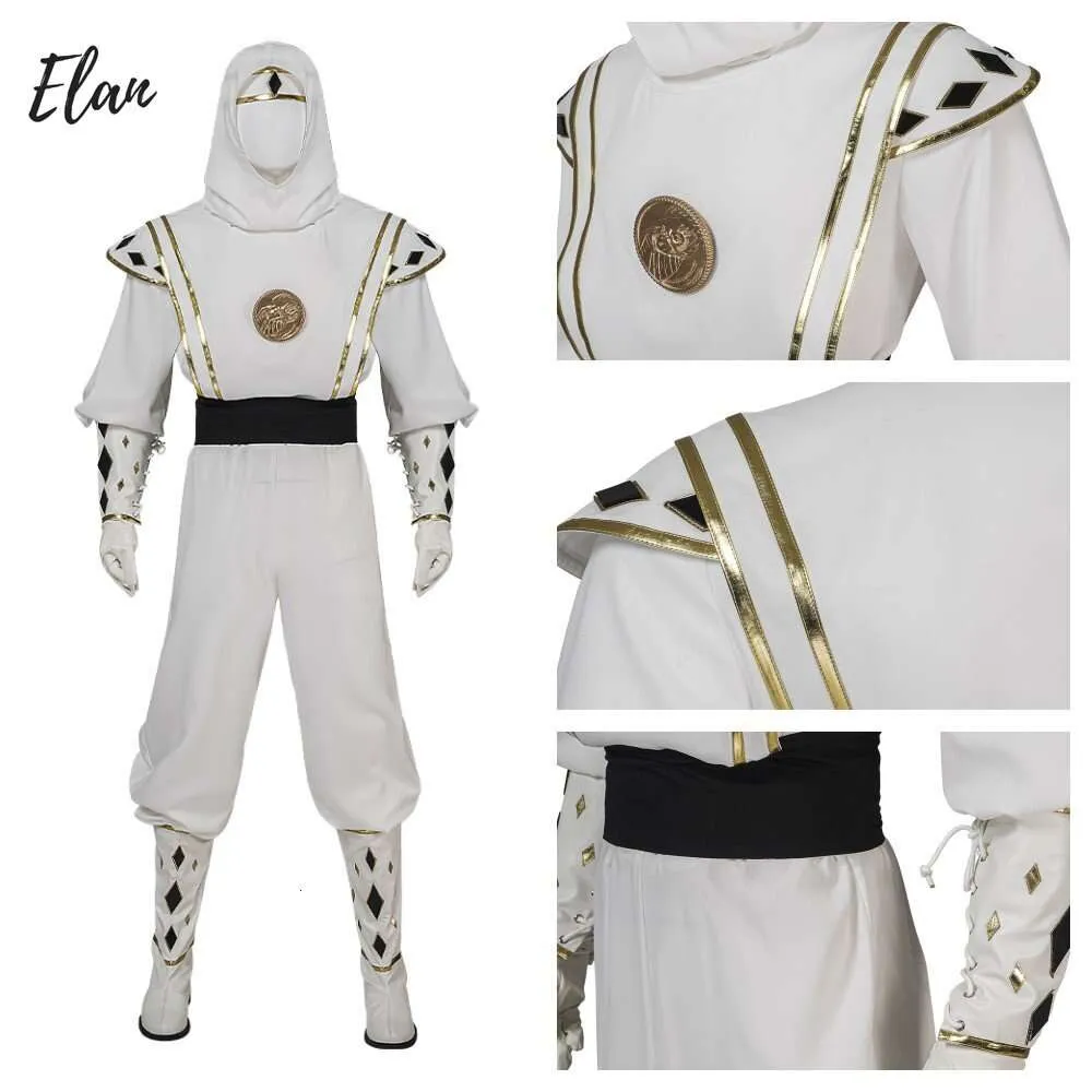 Nouveauté super-héros blanc Oliver Cosplay Costume de combat Costume de Ninja blanc homme Halloween mascarade Outfitcosplay