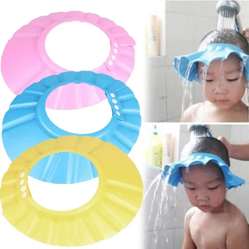 Caks prysznicowa 10pc/Lot Born Baby Boys Cap Cap Eva Shower Bath Cap Boys Girls Soft Cartoon Bathing Cap 231006