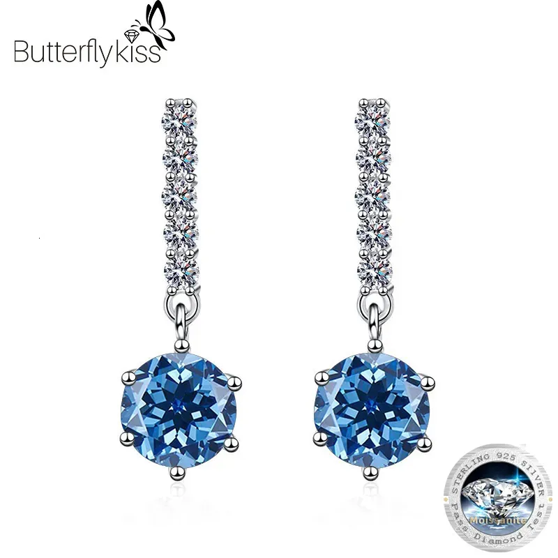 Boucles d'oreilles papillon baiser en 1 pour femmes, bijoux de mariage en diamant scintillant, accessoires en argent Sterling 925, 231005