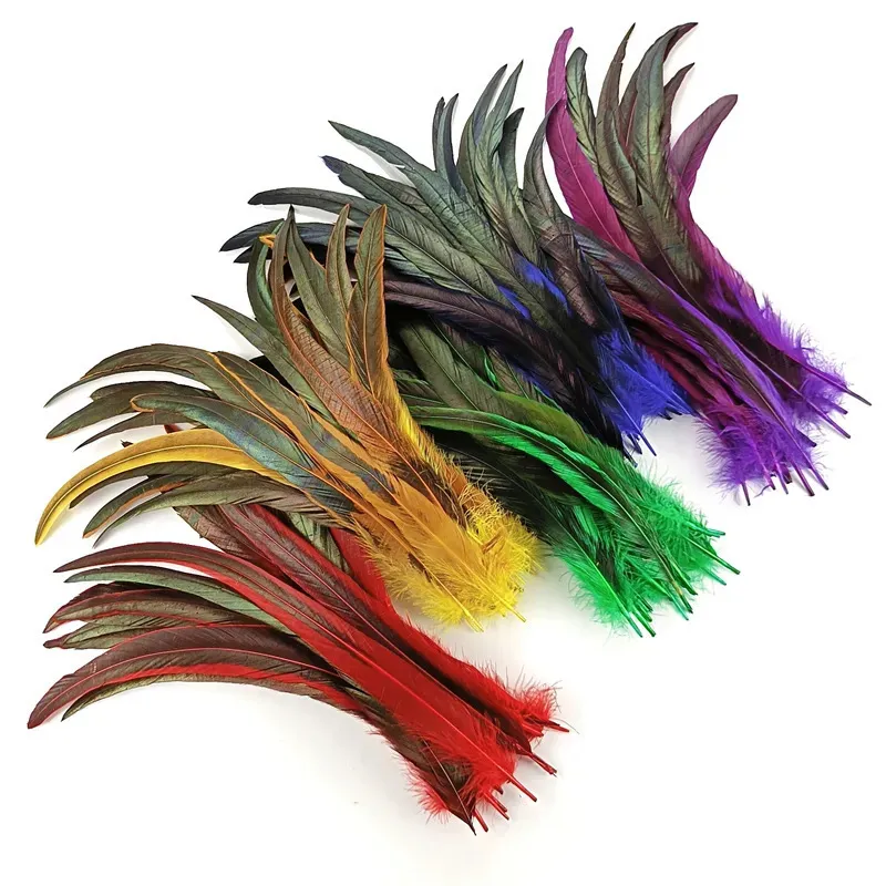 Other Hand Tools 100PcsLot Natural Rooster Tail Feathers Handicrafts Headdress Accessories Carnival Plumes Holiday Decoration Table Centerpieces 231005