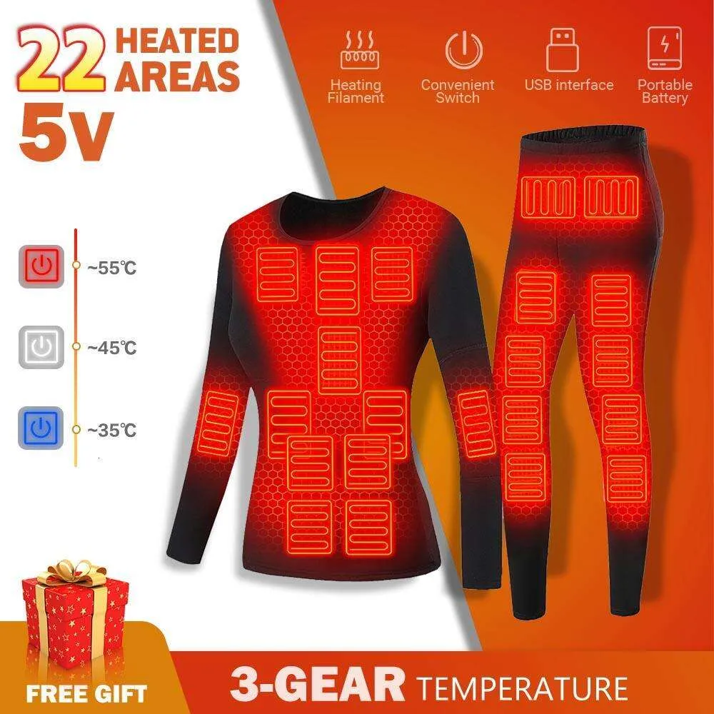 Mannen Winter Thermische Verwarmde Jas Vest Ondergoed Vrouwen S Skipak Usb Elektrische Verwarming Kleding Fleece Lange Onderbroek