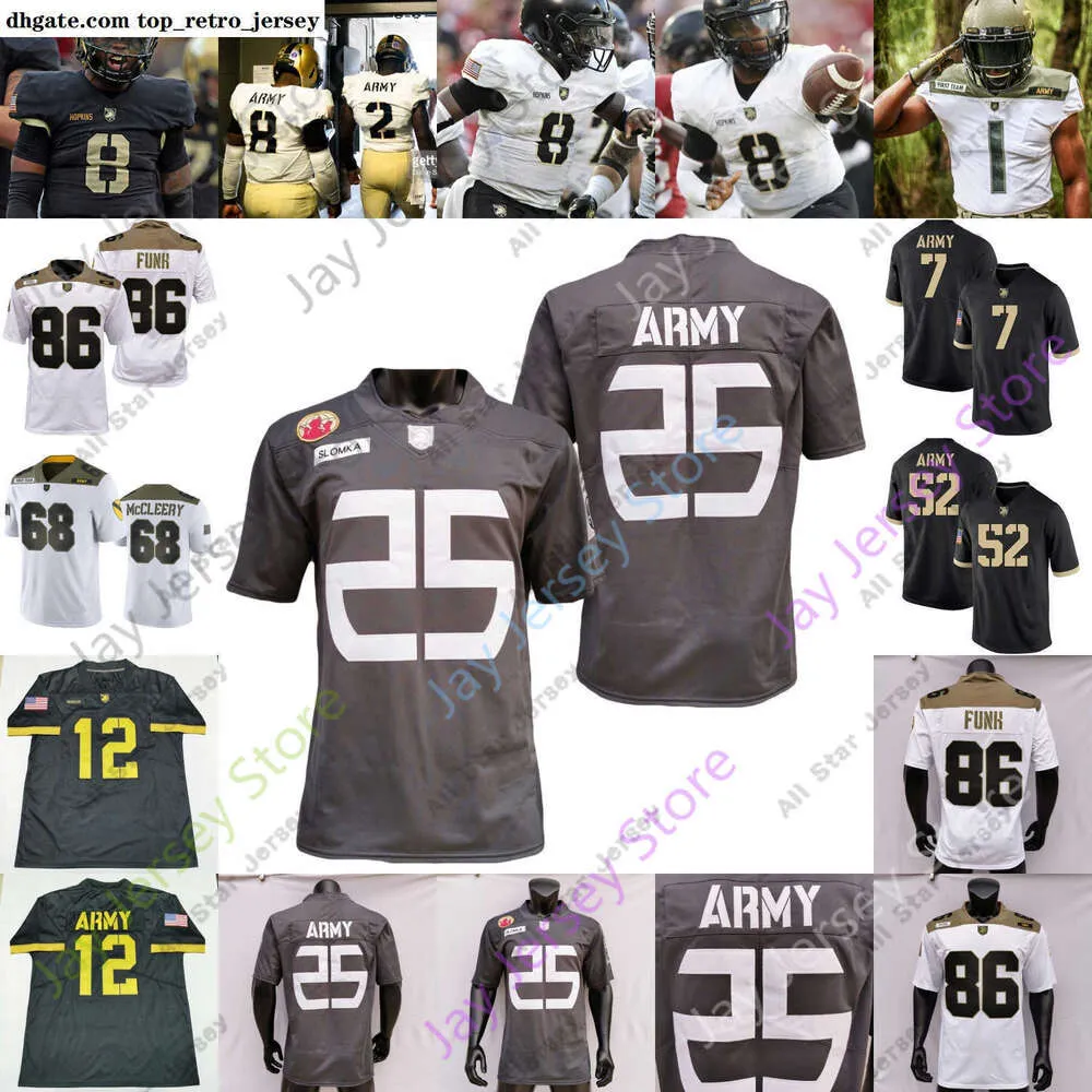 Maglie Army Black Knights Football Jersey NCAA College Kein Hopkins Jr. Anderson Jemel Jones Tyrell Robinson Andre Carter II Tyhier Tyler Sloa