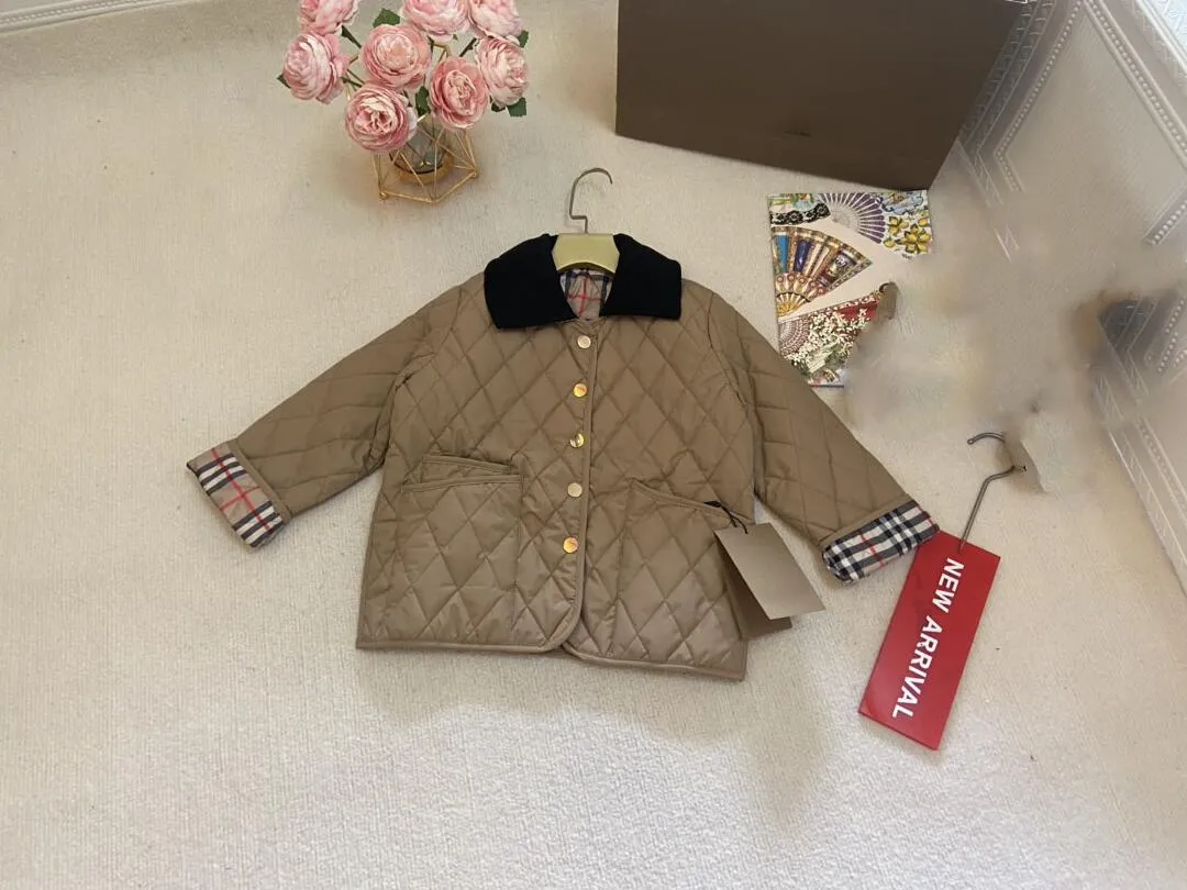 Big Boys Girls Brand Down Coat Kids Plaid Jackets Autumn Winter Children Outwear 120-160cm