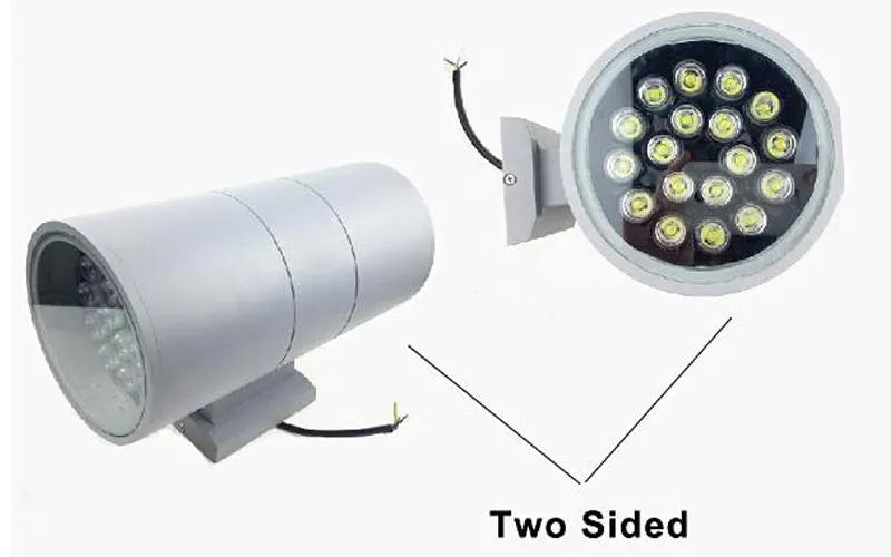 현대식 알루미늄 투광 조명 LED 벽 라이트 야외 3W 6W 9W 12W 18W 싱글 더블 헤드 조명 현관 통로 12 ll를위한 다운 디포 램프