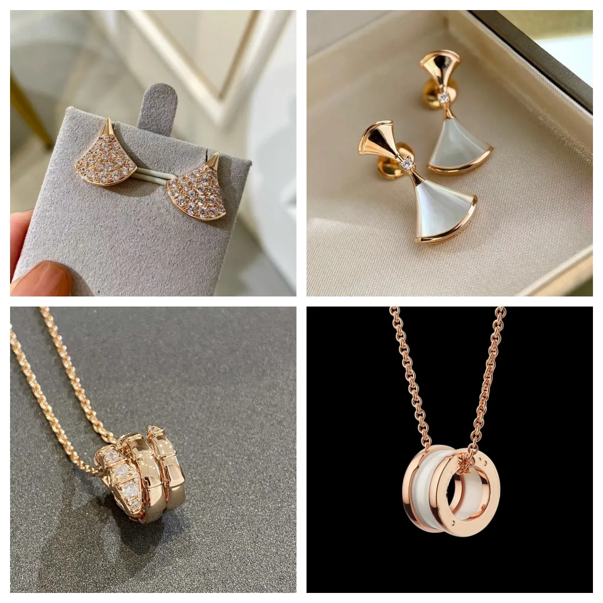 Nya modeörhängen Top Look Necklace Designer Nyaste pläterade Curb Paper Clip Box Sphere Bead Snake HerringBone och Figaro Chain Necklace Jewelry Gift for Women