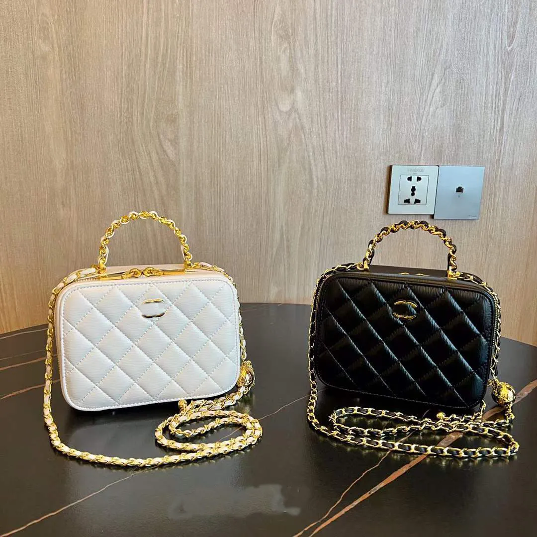 Designer Makeup Bag Fashionabla Women's Crossbody Diamond Chain Shoulder Handbag, Square Bag, Mobile Telefon Bag