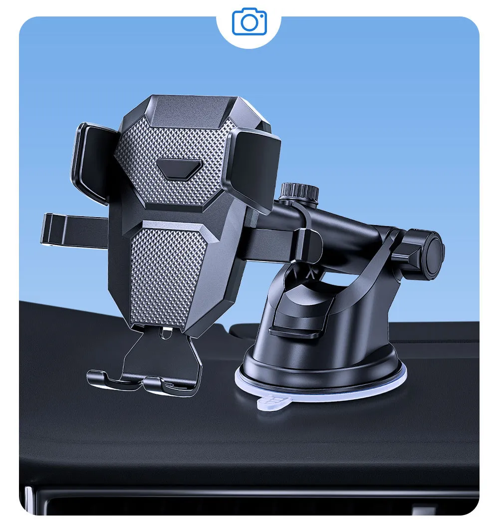 Car Phone Holder Mount Bumpy Roads Friendly Phone Mount for Car Dashboard & Windshield 2 in 1 Hand Free Mount for iPhone 15 14 13 12 Pro Max Samsung All Cellphones