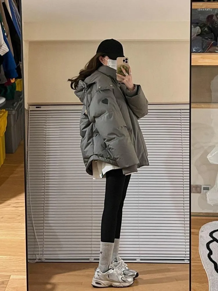 Trenchs de femmes Houzhou Mode coréenne Streetwear Veste Puffer Femmes Jaqueta Femina Inverno 2023 Hiver À Capuchon Épais Parkas Femme