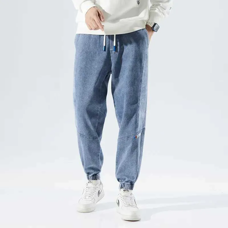 Mens Spring Summer Black Blue Baggy Jeans, Hip Hop