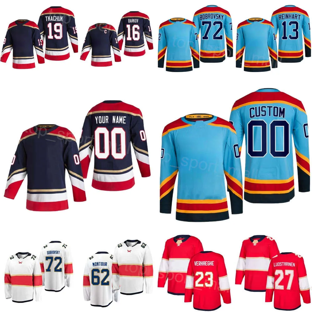 Hommes Enfants Femmes Hockey 19 Matthew Tkachuk Jerseys 16 Aleksander Barkov 23 Carter Verhaeghe 72 Sergei Bobrovsky 62 Brandon Montour 13 Sam Reinhart 27 Eetu Luostarinen